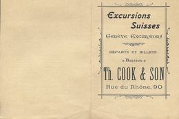 HORAIRES EXCURSIONS QUOTIDIENNES  AGENCE COOK & SON GENEVE SUISSE DILIGENCE  CARS ALPINS FRANCAIS ANGLAIS - Europe