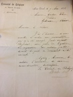 LETTRE DE NEW YORK 1892 Pour GEDINNE NAMUR - Notaire Close - Consulat De Belgique à Voir - 1800 – 1899