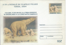 ARCTIC EXPEDITIONS, C-TIN DUMBRAVA IN GREENLAND, POLAR BEAR, COVER STATIONERY, ENTIER POSTAL, 2004, ROMANIA - Expéditions Arctiques