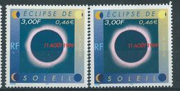 [20] Variétés : N° 3261 éclipse De Soleil Soleil Bleu Foncé Au Lieu De Bleu Noir + Normal  ** - Unused Stamps