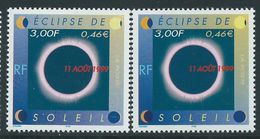 [20] Variétés : N° 3261 éclipse De Soleil Fond Jaune Au Lieu De Rose + Normal  ** - Unused Stamps