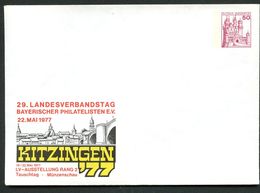 Bund PU112 D2/018 Privat-Umschlag MAINBRÜCKE KITZINGEN 1977 - Enveloppes Privées - Neuves