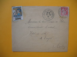 Vignette Antituberculose Sur Lettre 1932 - Vignette 1932  Joie De Vivre - Brieven En Documenten