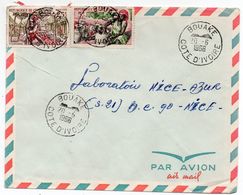 Côte D'Ivoire YT N°230+233 Sur Lettre Bouake Pour La France 1966 (Laboratoires Nice-Azur - Parfumerie) - Ivoorkust (1960-...)