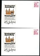 Bund PU112 D2/038 A+b Privat-Umschläge AUSSTELLING WAIBLINGEN Mit/ohne Wz. 1977 - Private Covers - Mint