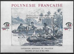 1984 Polynésie Française N° BF 9 Nf**. MNH .Bloc-feuillet . Scéne De La Vie Du Maori . - Blocks & Kleinbögen