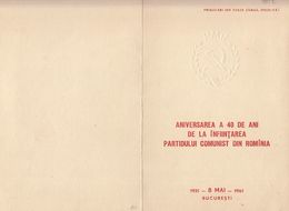 ROMANIAN COMMUNST PARTY ANNIVERSARY, BOOKLET, 1961, ROMANIA - Cuadernillos