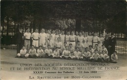 BOIS COLOMBES ( Carte Photo ) UNION Des SOCIETES EDUCATION PHYSIQUE Et PREPARATION MILITAIRE La Sauvegarde - Colombes