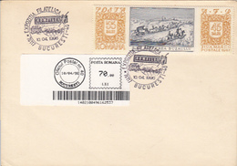 POSTCHASE, STAMP'S DAY, PHILATELIC EXHIBITION, BARCODE, SPECIAL POSTMARK AND STAMP ON COVER, 1996, ROMANIA - Covers & Documents