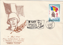 ROMANIAN STATE INDEPENDENCE ANNIVERSARY, VICTORY DAY, 9TH OF MAY, SPECIAL COVER, 1987, ROMANIA - Covers & Documents