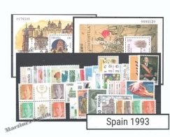 Complete Year Set Spain 1993 - 40 Values + 2 BF - Yv. 2832-2868/ Ed. 3237-3276, MNH - Años Completos