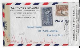 HAITI - 1945 - ENVELOPPE Avec 2 CENSURES De PORT AU PRINCE => NEW YORK (USA) - POLICE HAÏTIENNE - Haití