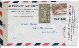 HAITI - 1945 - ENVELOPPE Avec 2 CENSURES De PORT AU PRINCE => NEW YORK (USA) - POLICE HAÏTIENNE - Haïti