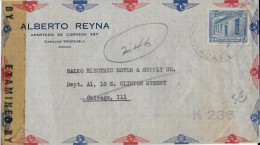 VENEZUELA - 1944 - ENVELOPPE Par AVION Avec CENSURE US De CARACAS => CHICAGO (USA) - Venezuela