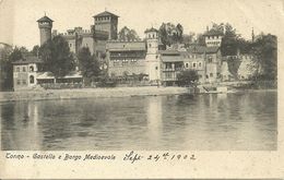 Torino (Piemonte) Castello E Borgo Medioevale Visti Dalla Sponda Del Po, Medieval Castle, Chateau Medieval - Fiume Po