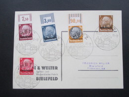 DR Besetzung 2.WK Lothringen MiF Postkarte Mit Oberrandstücken Nr. 2, 8 Und 16 W OR Mit Sonderstempel - Occupazione 1938 – 45