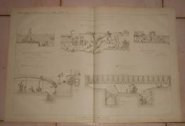 Plan De L'abaissement Du Canal Saint Martin à Paris. 1861 - Travaux Publics