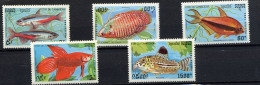 CAMBODGE 1992, POISSONS D'ORNEMENT, 5 Valeurs, Neufs / Mint. R950 - Fishes