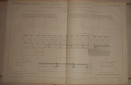 Plan De Types De Passage En Dessous à Poutres En Tôle. Chemin De Fer D'Italie Par La Vallée Du Rhône. 1861 - Public Works