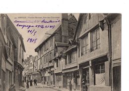 Cpa Bernay Vieilles Maisons Rue Des Charrettes Année 1915 - Bernay