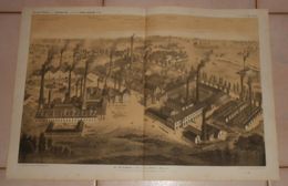 Plan De L'usine D'acier Fondu D'Essen En Prusse Rhénane. M. Frédéric Krupp, Propriétaire Fondateur. 1861 - Travaux Publics