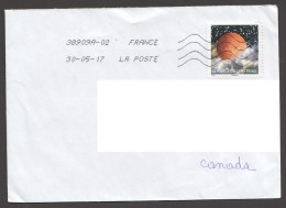 2017   Timbre Adhésif  Lettre Verte France   Seul Sur Lettre Pour Le Canada - Covers & Documents