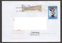 2017  Lyon Yv 4171 Et Fête Du Timbre  Souris Minnie Yv 3463  Sur Lettre Pour Le Canada - Storia Postale