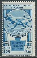 1933 EMISSIONI GENERALI CINQUANTARIO ERITREO 1,25 LIRE MNH ** - I41-5 - Emisiones Generales