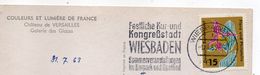 Allemagne-1963--tp Fleur (orchidée)  Seul Sur Document--cachet WIESBADEN--sur Carte Postale Versailles - Cartas & Documentos