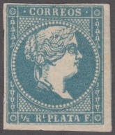1857-217 CUBA ANTILLES SPAIN ESPAÑA.1857. Ed.Ant.7. MEDIO REAL UNUSED NO GUM. - Prephilately