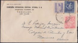 1950-H-60 CUBA REPUBLICA. 2c 1950. TOBACCO + SEMIPOSTAL CENTRAL VICTORIA, YAGUAJAY. SUGAR MILLS, SANCTI SPIRITUS. - Briefe U. Dokumente