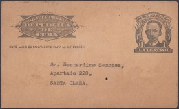 1904-EP-114 CUBA POSTAL STATIONERY. 1904. 1c MARTI. Ed.70. 1945 ADVERTISING CARTELES MAGAZINE. DARK CARBOARD. - Lettres & Documents