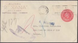 1949-EP-114 CUBA REPUBLICA POSTAL STATIONERY. 1949. 2c M. CORONA Ed.94. USED RETURNED. - Lettres & Documents