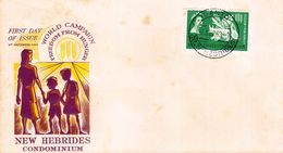 FDC NOUVELLES HEBRIDES 02.09.1963 - Campagne Mondiale Contre La Faim - FDC
