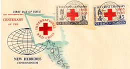 FDC NOUVELLES HEBRIDES 02.09.1963 - Centenaire De La Croix Rouge Internationale - FDC