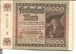 Billet De 5000 Mark ( 1922 ) - 5000 Mark
