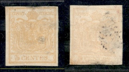 0001 ANTICHI STATI - LOMBARDO VENETO - 1851 . Stampa Recto Verso - 5 Cent (13) Con Controstampa Capovolta Completa E Cen - Altri & Non Classificati