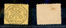 0056 ANTICHI STATI - PONTIFICIO - 1868 - 40 Cent Giallo (29b) - Gomma Integra - Piccoli Punti Gialli (700) - Other & Unclassified