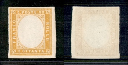 0122 ANTICHI STATI - SARDEGNA - 1861 - 80 Cent (17C) Senza Effigie - Gomma Integra - Otros & Sin Clasificación