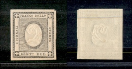 0131 ANTICHI STATI - SARDEGNA - 1861 - 2 Cent Grigio Nero (20) - Nuovo Con Gomma - Molto Bello - Cert. AG (400) - Andere & Zonder Classificatie