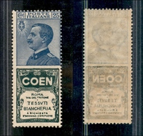 0281 REGNO - 1924 - 25 Cent Coen (5-Pubblicitari) - Gomma Integra (800) - Other & Unclassified