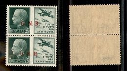0339 REPUBBLICA SOCIALE - 1943 - GNR Brescia - Coppia Verticale Del 25 Cent Aviazione (15/IIee+15/III-Propaganda) Con Le - Altri & Non Classificati