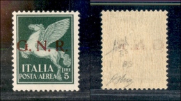 0356 REPUBBLICA SOCIALE - 1943 - GNR Brescia - 5 Lire (123/Iid) Con Punto Grosso Dopo N - Gomma Integra - Fiecchi + Oliv - Altri & Non Classificati
