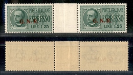 0357 REPUBBLICA SOCIALE - 1943 - GNR Brescia - Coppia Del 1,25 Lire Espresso (19/II) Con Interspazio Al Centro - Gomma I - Other & Unclassified