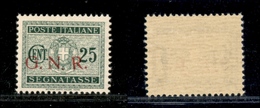 0362 REPUBBLICA SOCIALE - 1943 - GNR Brescia - 25 Cent (50/Ie-Segnatasse) Con R Inclinata - Gomma Integra - Cert. AG (1. - Altri & Non Classificati