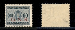 0363 REPUBBLICA SOCIALE - 1943 - GNR Brescia - 60 Cent (54/I-Segnatasse) Con R Rotta (pos.168) - Gomma Integra Con Falla - Altri & Non Classificati