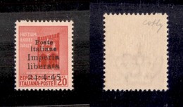 0489 EMISSIONI LOCALI - IMPERIA - 1945 - Non Emesso - 20 Cent (22) - Gomma Integra - Cert. Colla (1.500) - Altri & Non Classificati