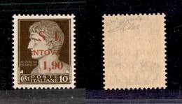 0494 EMISSIONI LOCALI - MANTOVA - 1945 - Non Emesso - 1,90 Su 10 Cent (12x) Senza Punto Dopo S - Gomma Integra - Cert. R - Otros & Sin Clasificación