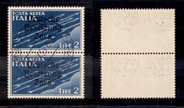 0562 OCCUPAZIONI - ZARA - 1943 - Coppia Verticale Del 2 Lire (6-P.Aerea) - Usata (300) - Andere & Zonder Classificatie