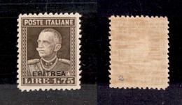 0611 COLONIE - ERITREA - 1929 - 1,75 Lire (137) - Ottima Centratura - Nuovo Con Gomma (700) - Otros & Sin Clasificación